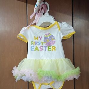 6 Month My First Easter Girl Dress With Shoes